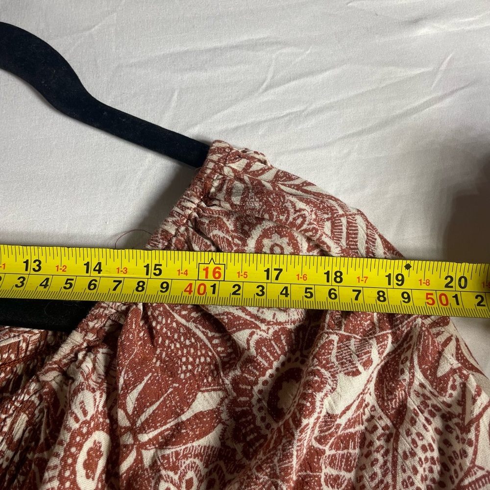 Angie Rust and Cream Floral Smocked Midi Dress - Picture 3 of 5